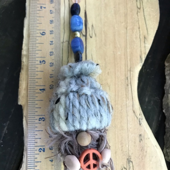 OOAK Gnome Handcrafted Peace Beaded Hippie Boho - Picture 6 of 6